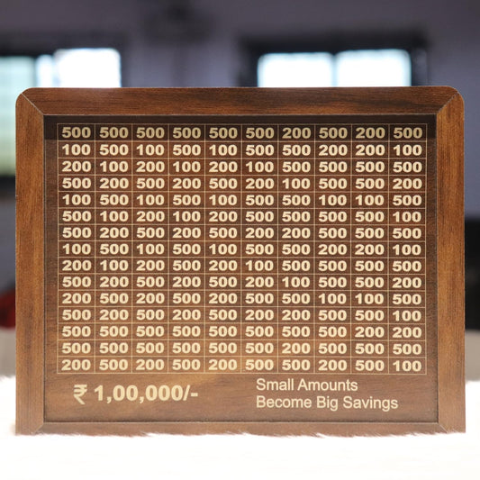 EliteNest Wooden Piggy Bank for 1 Lakh Money Saving